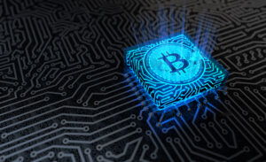 Bitcoin Mining Concept. 3D illustration