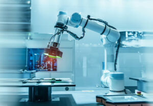 Robotic arm with vision inspection system.