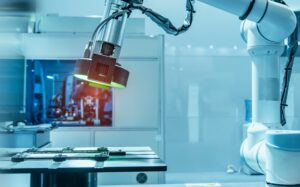 Robotic arm with vision inspection system.