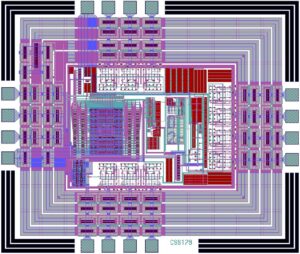 Layout image of radar system chip.