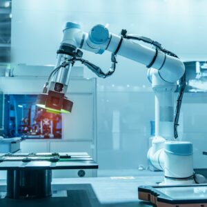 Robotic arm with vision inspection system.