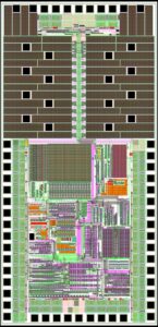 Layout image of radar transceiver chip.