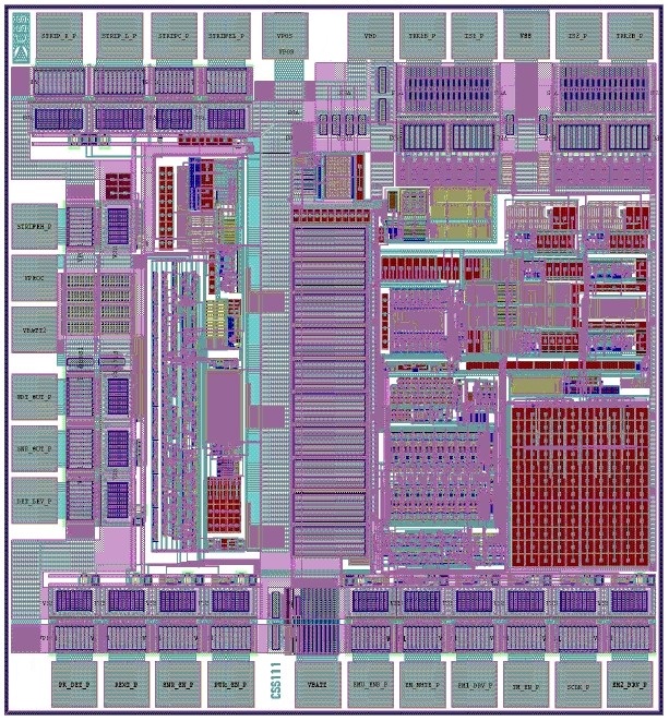 Layout image of active credit card chip.
