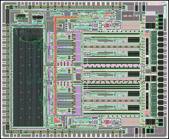 Layout image of MEMs gyroscope chip.