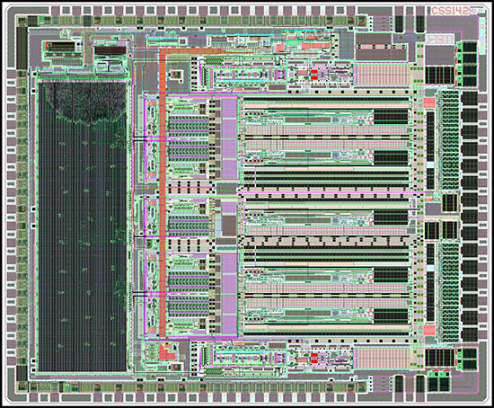 Layout image of MEMs gyroscope chip.