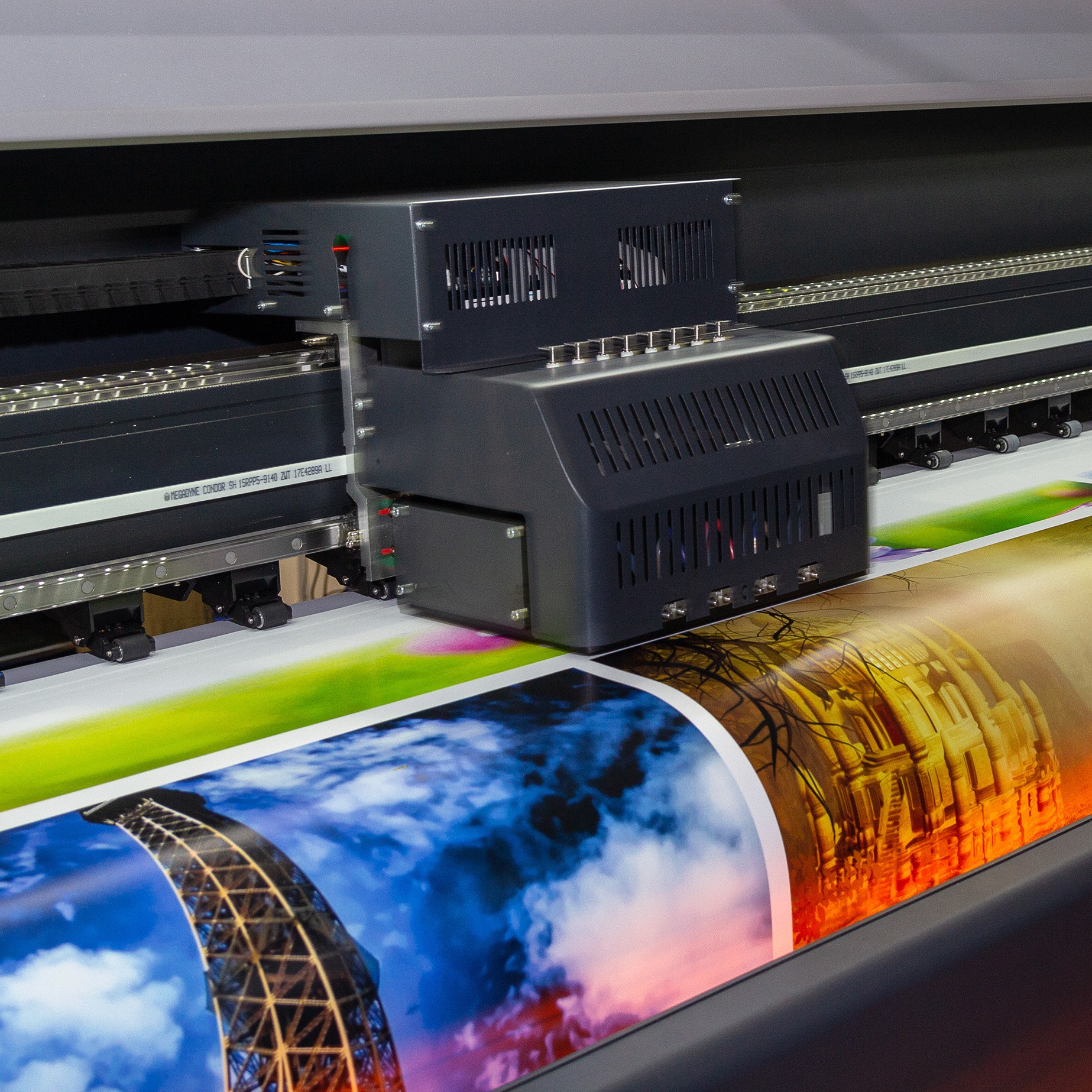 Industrial large-format printer.